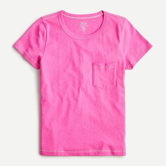 NWOT J.Crew Essential pocket tee, contrast trim - Picture 1 of 1